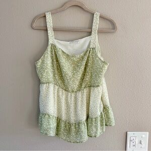 Women’s Paper Crane Light Green Floral Camisole Large